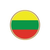 bandeira da lituânia com moldura dourada vetor