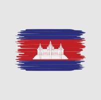 pincelada de bandeira do camboja. bandeira nacional vetor