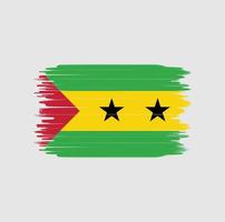 pincelada de bandeira de são tomé e príncipe. bandeira nacional vetor