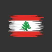 pincelada de bandeira do Líbano. bandeira nacional vetor