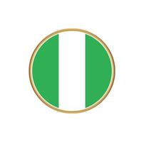 bandeira da nigéria com moldura dourada vetor