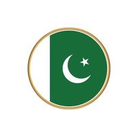 bandeira do Paquistão com moldura dourada vetor