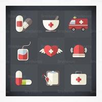 Pacote de vetores de ícones médicos planos