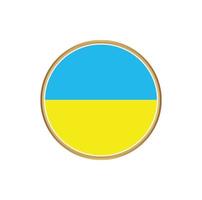 bandeira da ucrânia com moldura dourada vetor