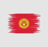 pincelada de bandeira do Quirguistão. bandeira nacional vetor