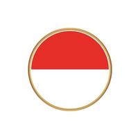 bandeira da indonésia com moldura dourada vetor
