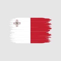 pincelada de bandeira de malta. bandeira nacional vetor