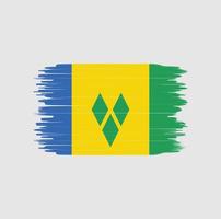 pincelada de bandeira de São Vicente e Granadinas. bandeira nacional vetor