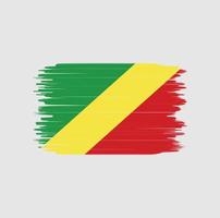 pincelada de bandeira do congo. bandeira nacional vetor