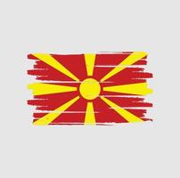pinceladas de bandeira da macedônia do norte vetor
