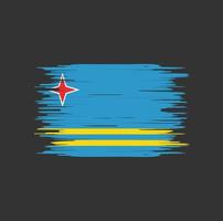 pincelada de bandeira de aruba. bandeira nacional vetor