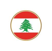 bandeira do Líbano com moldura dourada vetor