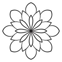 mandala fofa. flor redonda ornamental doodle isolada no fundo branco. ornamento decorativo geométrico em estilo oriental étnico. vetor