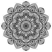 mandala floral detalhada ornamental, persa, turco, árabe, design de padrão complexo circular, doodle flor isolada no fundo branco. mandala tibetana. vetor