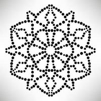 mandala de flores pontilhadas. elemento decorativo. doodle redondo ornamental isolado no fundo branco. elemento de círculo geométrico. vetor