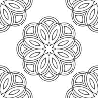 padrão sem emenda de fantasia com mandala ornamental. fundo abstrato flor doodle redondo. círculo geométrico floral. vetor