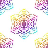 padrão sem emenda gradiente de fantasia com mandala ornamental. fundo abstrato flor doodle redondo. círculo geométrico floral. vetor