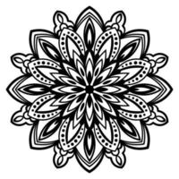 mandala fofa. flor redonda ornamental doodle isolada no fundo branco. ornamento decorativo geométrico em estilo oriental étnico. vetor