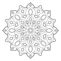 mandala fofa. flor redonda ornamental doodle isolada no fundo branco. ornamento decorativo geométrico em estilo oriental étnico. vetor