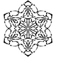 mandala de flores pontilhadas. elemento decorativo. doodle redondo ornamental isolado no fundo branco. elemento de círculo geométrico. vetor