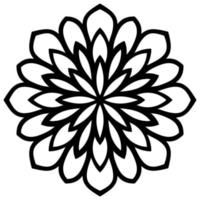 delinear mandala simplificada para livro de colorir. ornamento redondo floral decorativo. ícone de terapia anti-stress pattern.yoga, logotipo, plano de fundo para pôster de meditação. forma de flor incomum. vetor