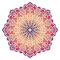 mandala de flor gradiente colorida. elemento decorativo desenhado à mão. elemento floral ornamental doodle redondo isolado no fundo branco. vetor