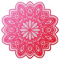 mandala de flor gradiente colorida. elemento decorativo desenhado à mão. elemento floral ornamental doodle redondo isolado no fundo branco. vetor