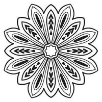 mandala fofa. flor redonda ornamental doodle isolada no fundo branco. ornamento decorativo geométrico em estilo oriental étnico. vetor