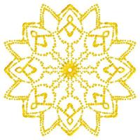 mandala de flores pontilhadas. elemento decorativo. doodle redondo ornamental isolado no fundo branco. elemento de círculo geométrico. vetor