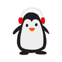 clip-art de pinguim em traje de natal com design de desenho animado vetor