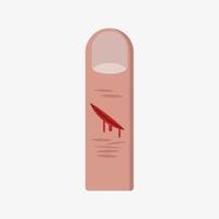 ícone de dedo humano sangrando. ilustração vetorial isolada no fundo branco vetor