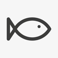 ícone de vetor de peixe simples isolado no fundo branco