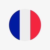 redondo ícone de vetor bandeira francesa isolado no fundo branco. a bandeira da frança em um círculo