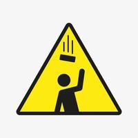 aviso. ícone de vetor de objetos caindo