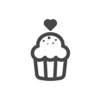 cupcake com coração vetor