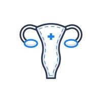 sistema reprodutivo feminino, ilustração de ícone médico vetor