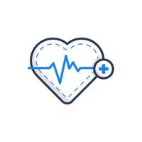 ilustração de ícone médico de batimento cardíaco vetor