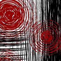 tela vetorial branca com arranhões pretos grunge abstratos e círculo vermelho vetor