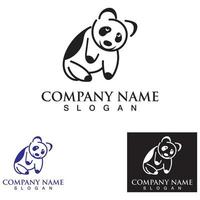 panda fofo urso logotipo animal mamíferos moderno é um ícone de vetor engraçado