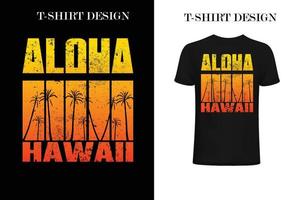 design de t-shirt vintage aloha praias. design de camiseta vintage vetor