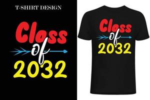 classe de 2035 design de t-shirt. design de camiseta de volta às aulas. design de camiseta de 1º dia na escola vetor