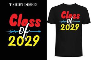 classe de 2035 design de t-shirt. design de camiseta de volta às aulas. design de camiseta de 1º dia na escola vetor