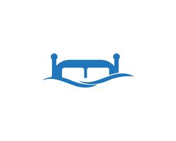 Logotipo de cama e símbolo hotel negócios logo vector