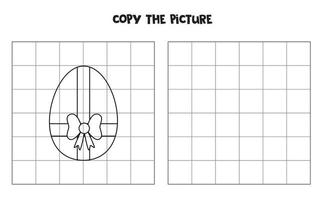 copie a imagem do ovo de páscoa preto e branco. jogo lógico para crianças. vetor