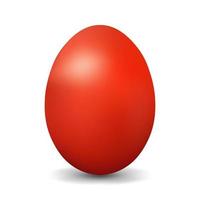 ovo de galinha vermelha para a páscoa ovo realista e volumétrico vetor