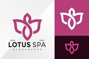 modelo de ilustração vetorial de design de logotipo de spa de lótus vetor