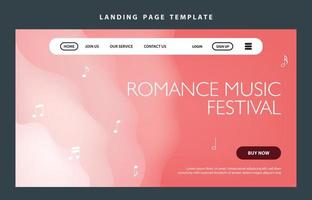 modelo de página de destino apresentação do site marketing digital design plano evento de inicialização música de festa vetor
