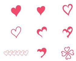 Amor coração logotipo e modelo