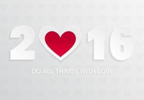 2016 com amor de fundo Vector