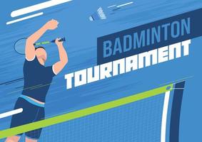 cartaz plano de badminton vetor